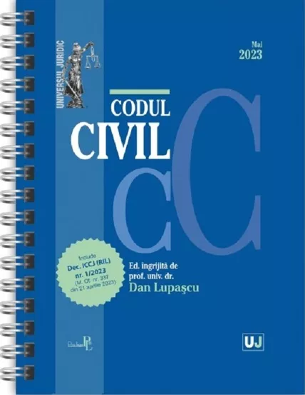 Codul civil Mai 2023 EDITIE SPIRALATA, tiparita pe hartie alba (resigilat)