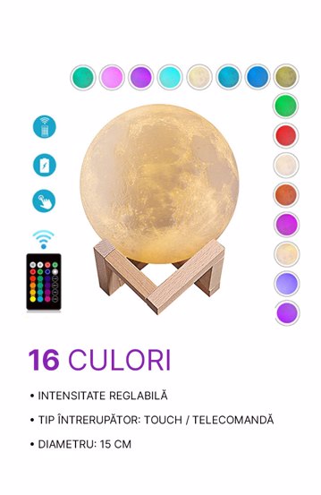 Lampa Luna Plina 3D (resigilat)