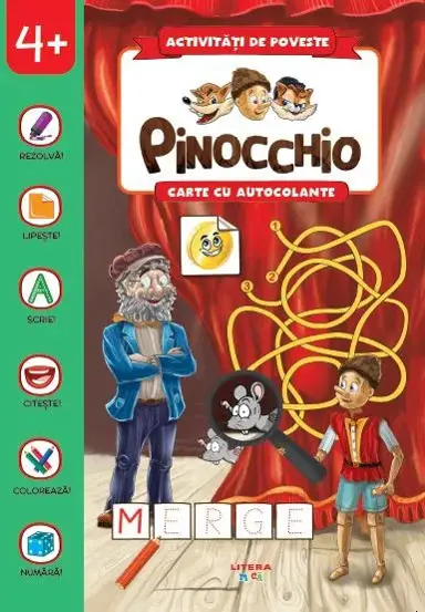 Activitati de poveste. Pinocchio. Carte cu autocolante (resigilat)