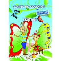 Carte de colorat cu abtibilduri - Fluturi