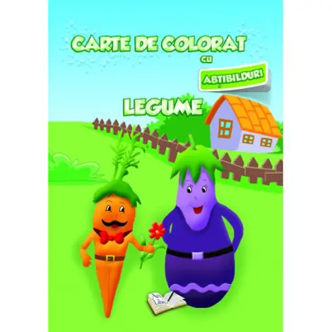 Carte de colorat cu abtibilduri - Legume