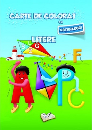Carte de colorat cu abtibilduri - Litere