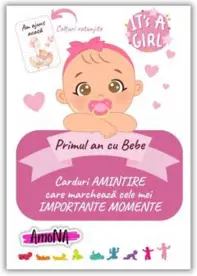 Cartonașe "Primul an cu Bebe" - Fetiță