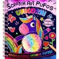 Unicorni. Scratch Art. Pufos