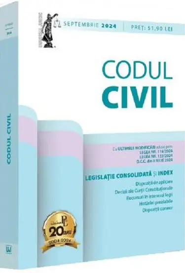 Codul civil. Legislatie consolidata si Index Septembrie 2024