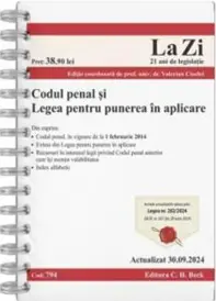 Codul penal si Legea pentru punerea in aplicare. Cod 794. Actualizat la 30.09.2024