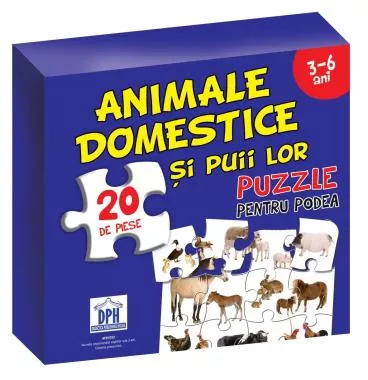 Puzzle pentru podea - Animale domestice - 3-6 Ani