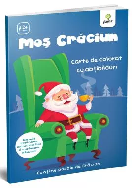 Moș Crăciun. Carte de colorat cu abțibilduri